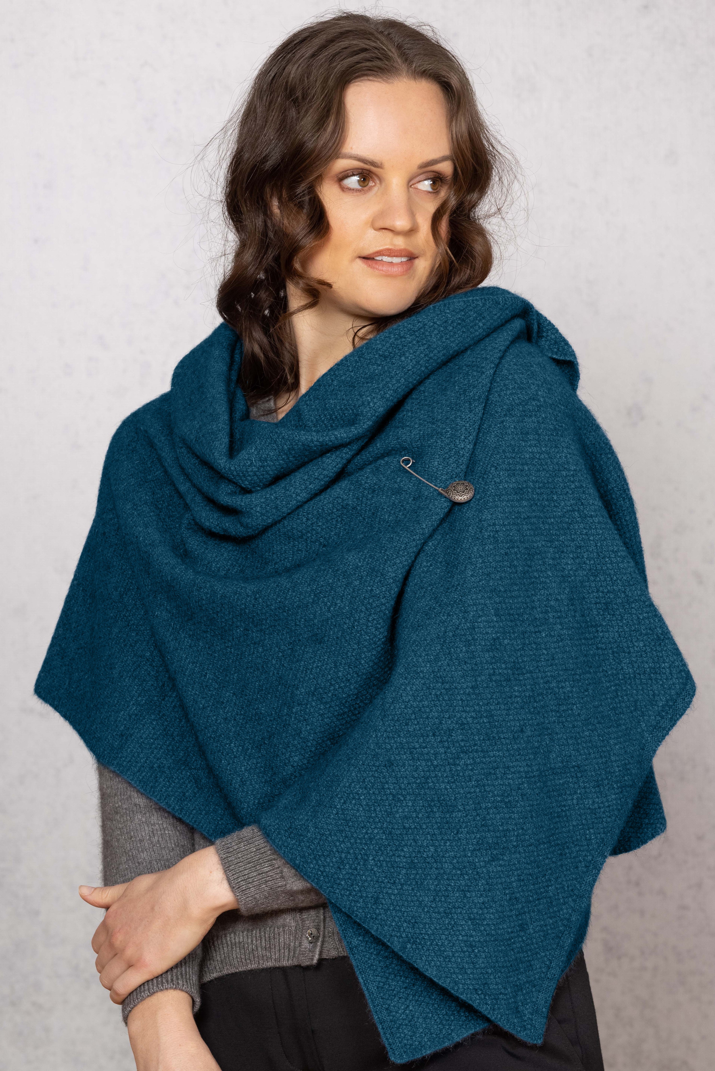 Moss Stitch Possum Merino Shawl