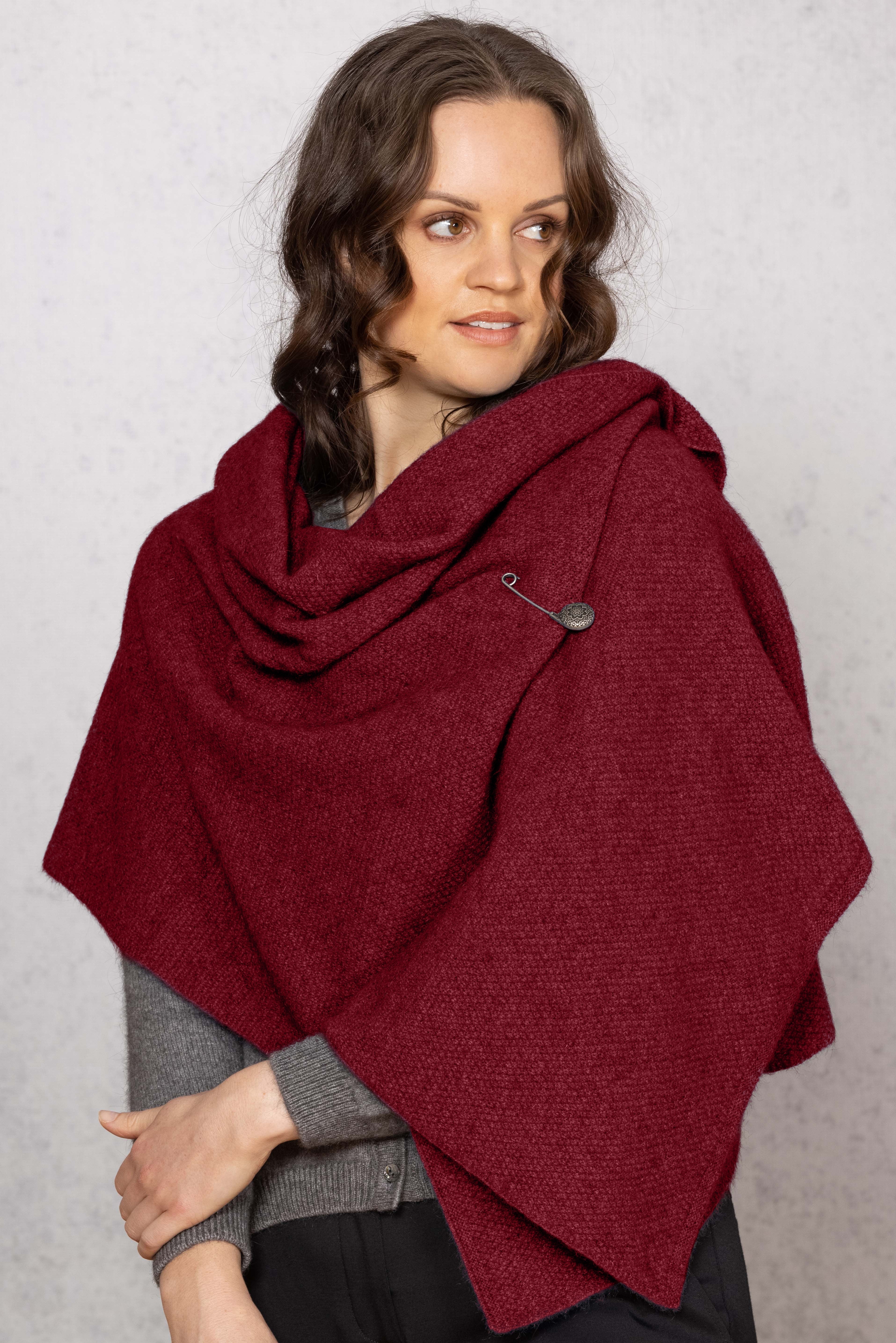 Moss Stitch Possum Merino Shawl Main image