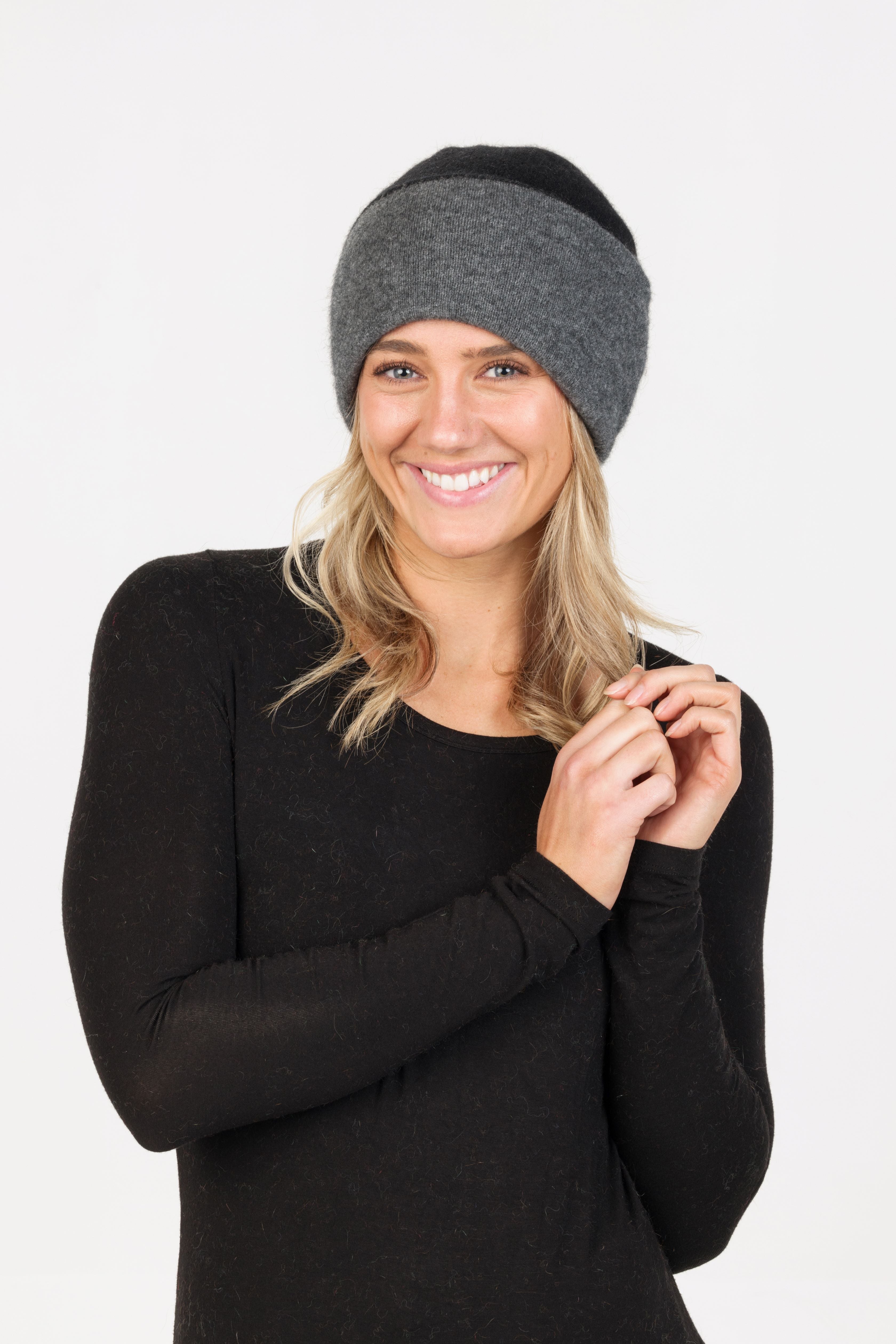 Plain Possum Merino Reversible Beanie