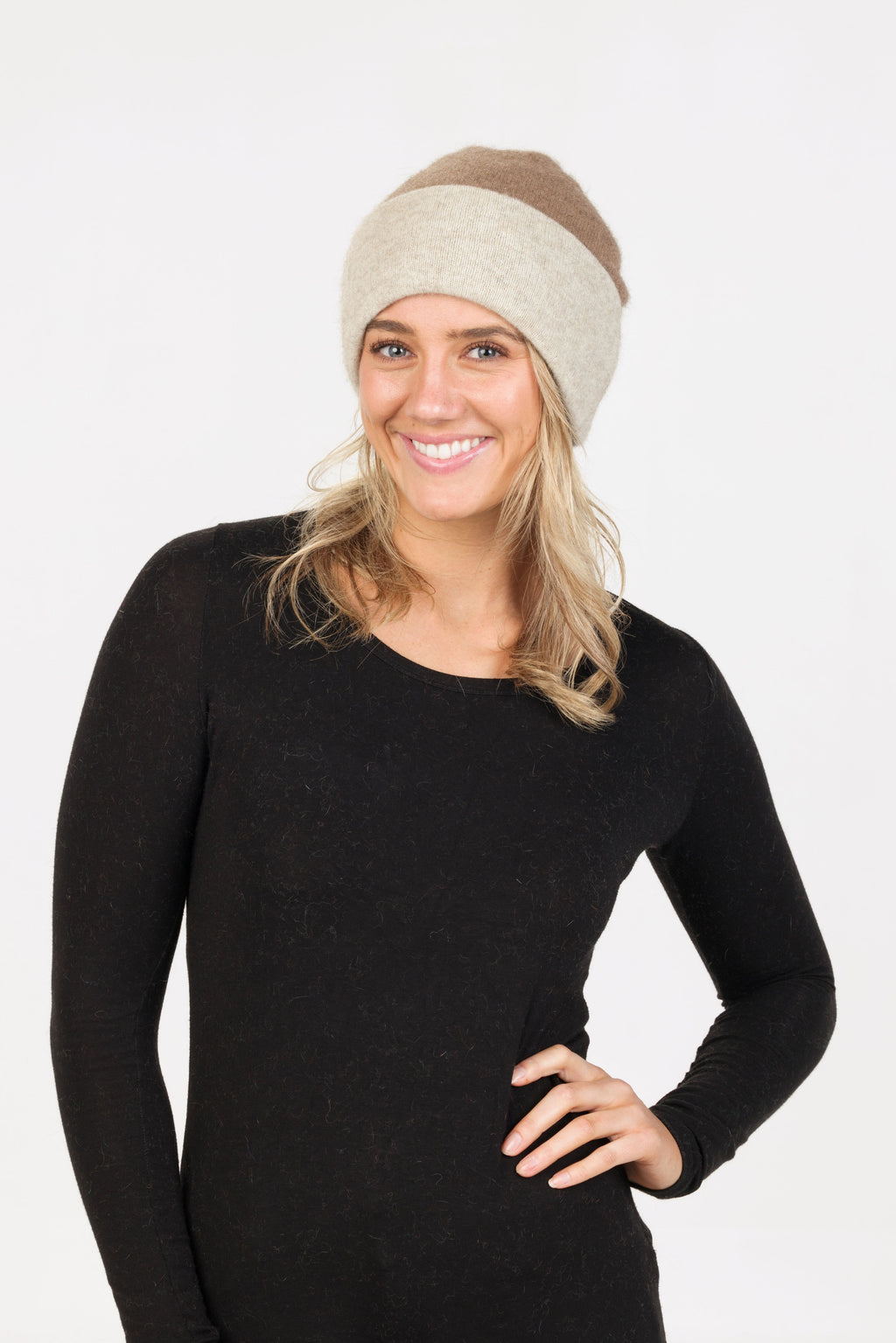 Plain Possum Merino Reversible Beanie