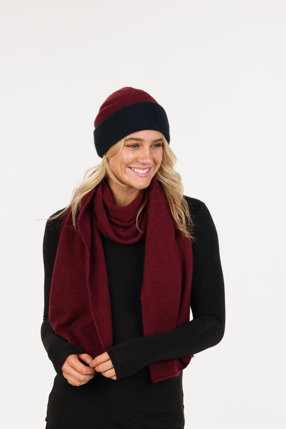 Plain Possum Merino Reversible Beanie Main image