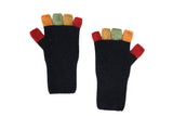 Multi-colour Possum Merino Fingerless Gloves