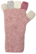 Multi-colour Possum Merino Fingerless Gloves