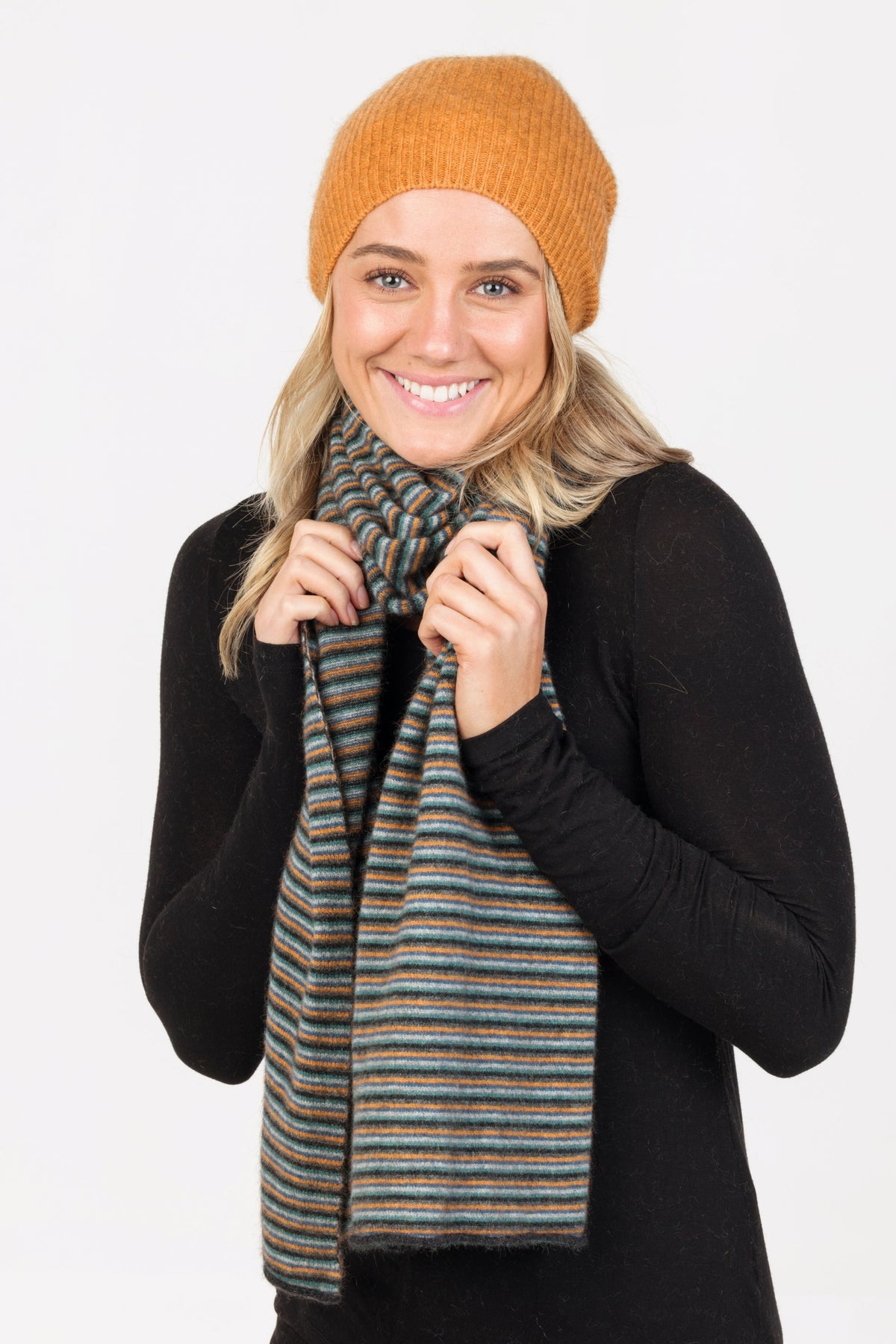 Six Colour Possum Merino Scarf Main image