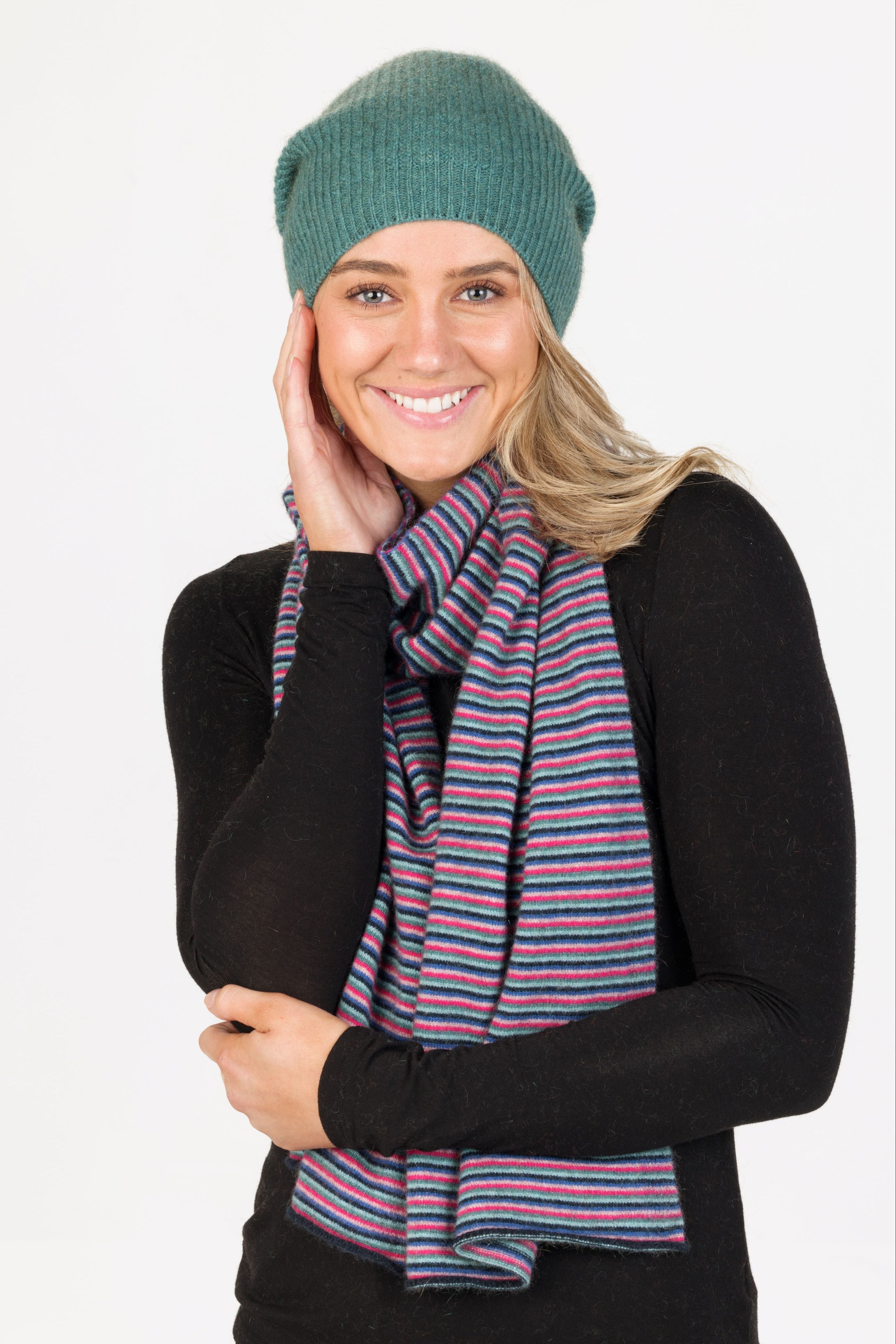 Six Colour Possum Merino Scarf Main image