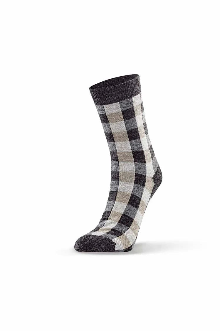 Norsewear Check Merino Sock - Charcoal