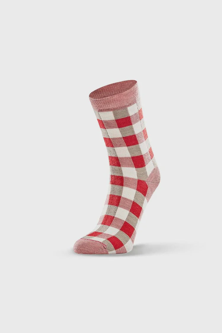 Norsewear Check Merino Sock - Strawberry Main image