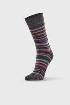 Norsewear Fine Line Stripe Merino Socks - Charcoal