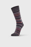 Norsewear Fine Line Stripe Merino Socks - Charcoal