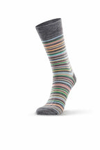 Norsewear Fine Line Stripe Merino Socks - Grey Mix