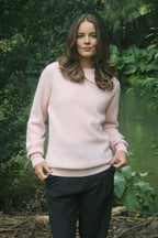 Plain Alpaca Crew Neck Jumper-Blush1