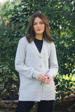 Plain Alpaca Wool Cardigan-Dove