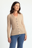 Alpaca Wool Wavy V Neck Cardigan - Royal Alpaca