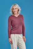 Merino Wool Rib Wrap V Sweater