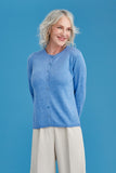 Merino Wool Classic Button Cardigan  - Royal Merino