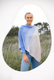 Merino Wool Graduated Stripe Poncho - Royal Merino