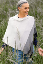 Graduated Stripe Merino Wool Poncho