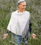 Merino Wool Graduated Stripe Poncho - Royal Merino