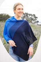 Graduated Stripe Merino Wool Poncho
