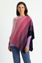 Graduated Stripe Merino Wool Poncho