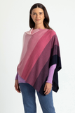 Merino Wool Graduated Stripe Poncho - Royal Merino