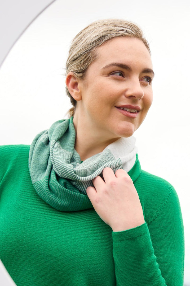 Graduated Stripe Merino Wool Infinity Scarf Secondary image