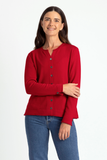 Merino Wool Shell Button Pocket Cardigan - Royal Merino