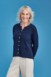 Shell Button Merino Wool Pocket Cardigan