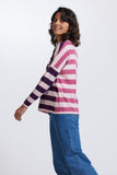 Merino Wool Striped Drop Shoulder Jumper - Royal Merino