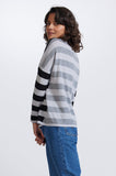 Merino Wool Striped Drop Shoulder Jumper - Royal Merino