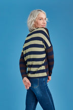 Striped Drop Shoulder Merino Wool Jumper