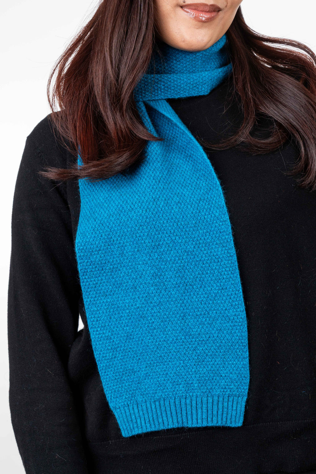 Moss Stitch Possum Merino Scarf