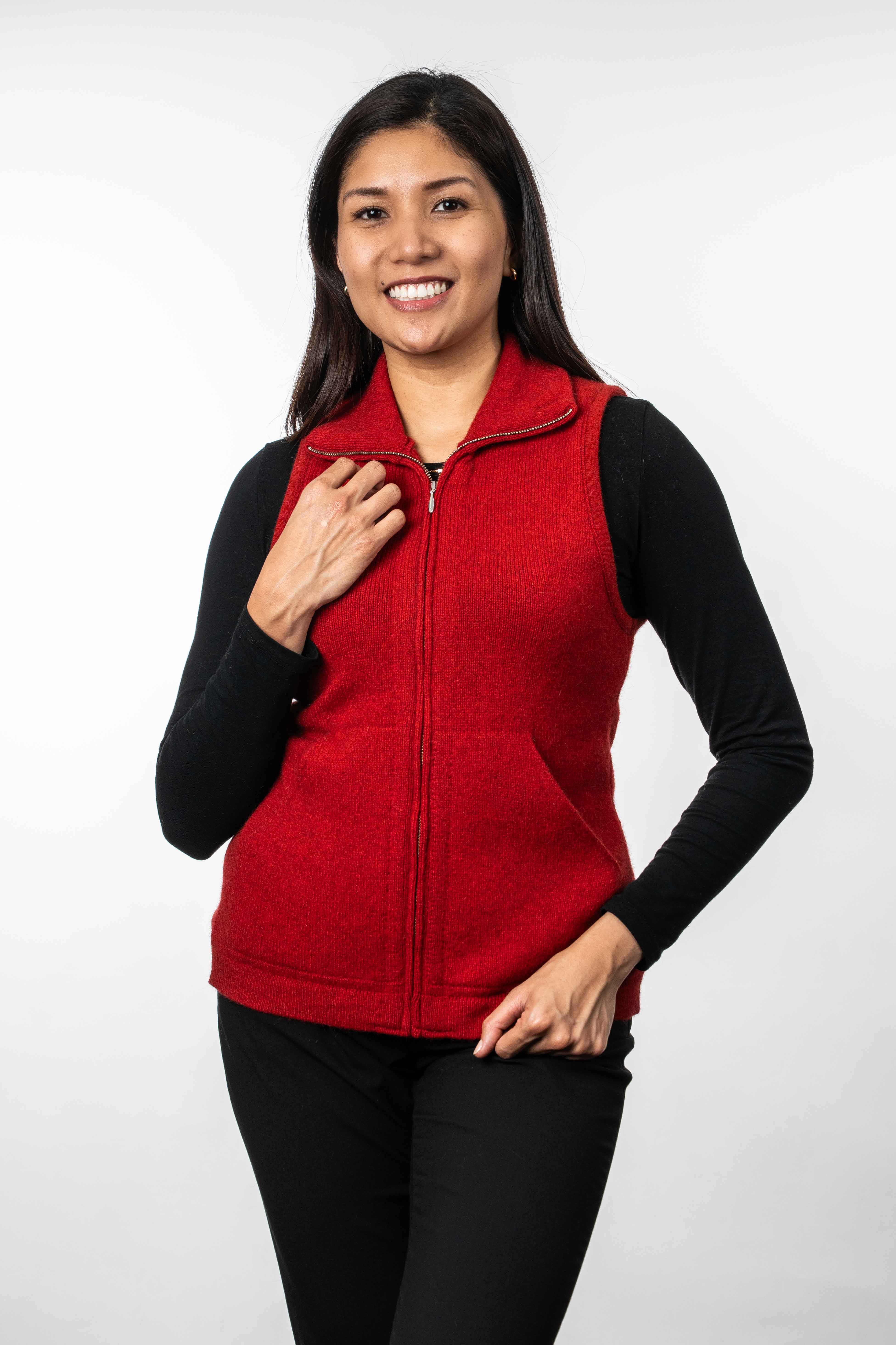 Zip Up Possum Merino Vest - Trilogy Secondary image