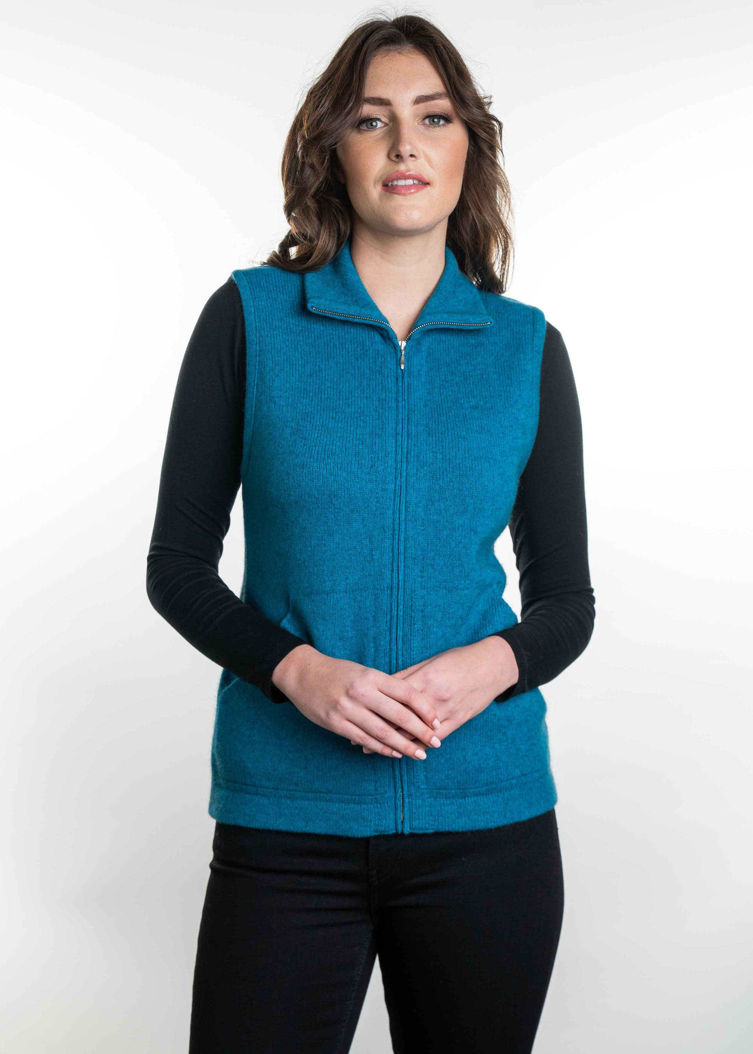 Zip Up Possum Merino Vest - Trilogy Main image