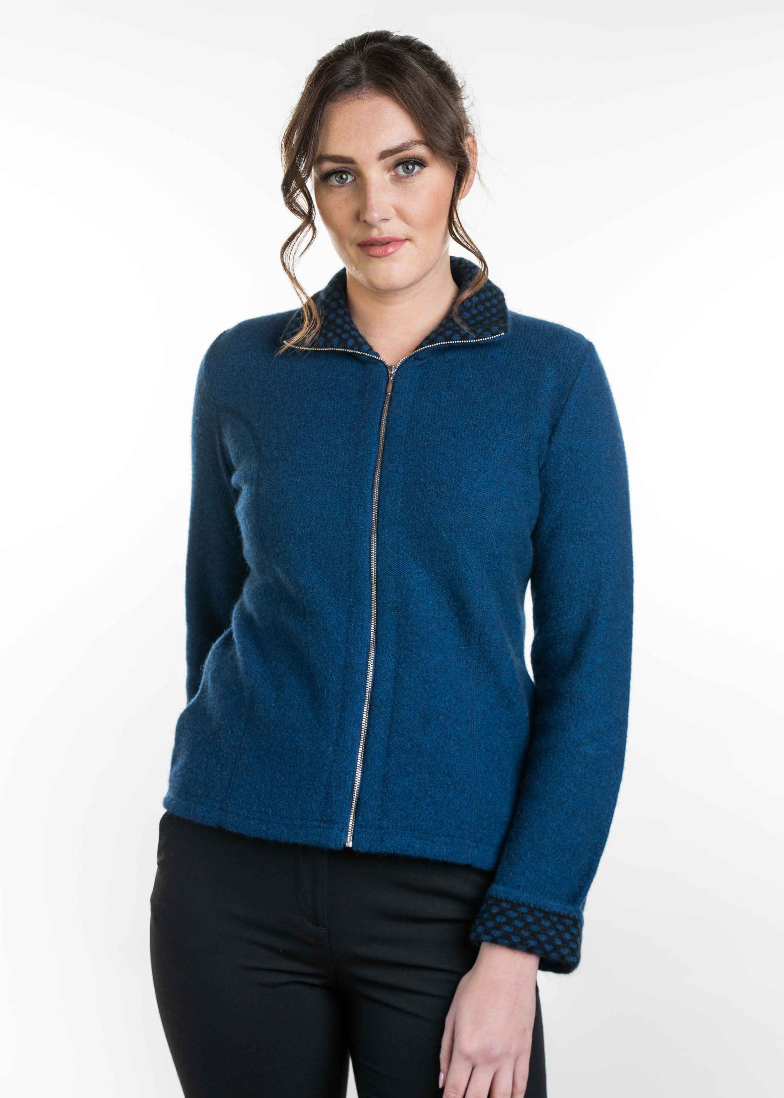 Contrast Trim Possum Merino Jacket Main image