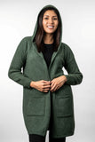 Hooded Longline Possum Merino Cardigan