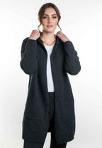 Hooded Longline Possum Merino Cardigan
