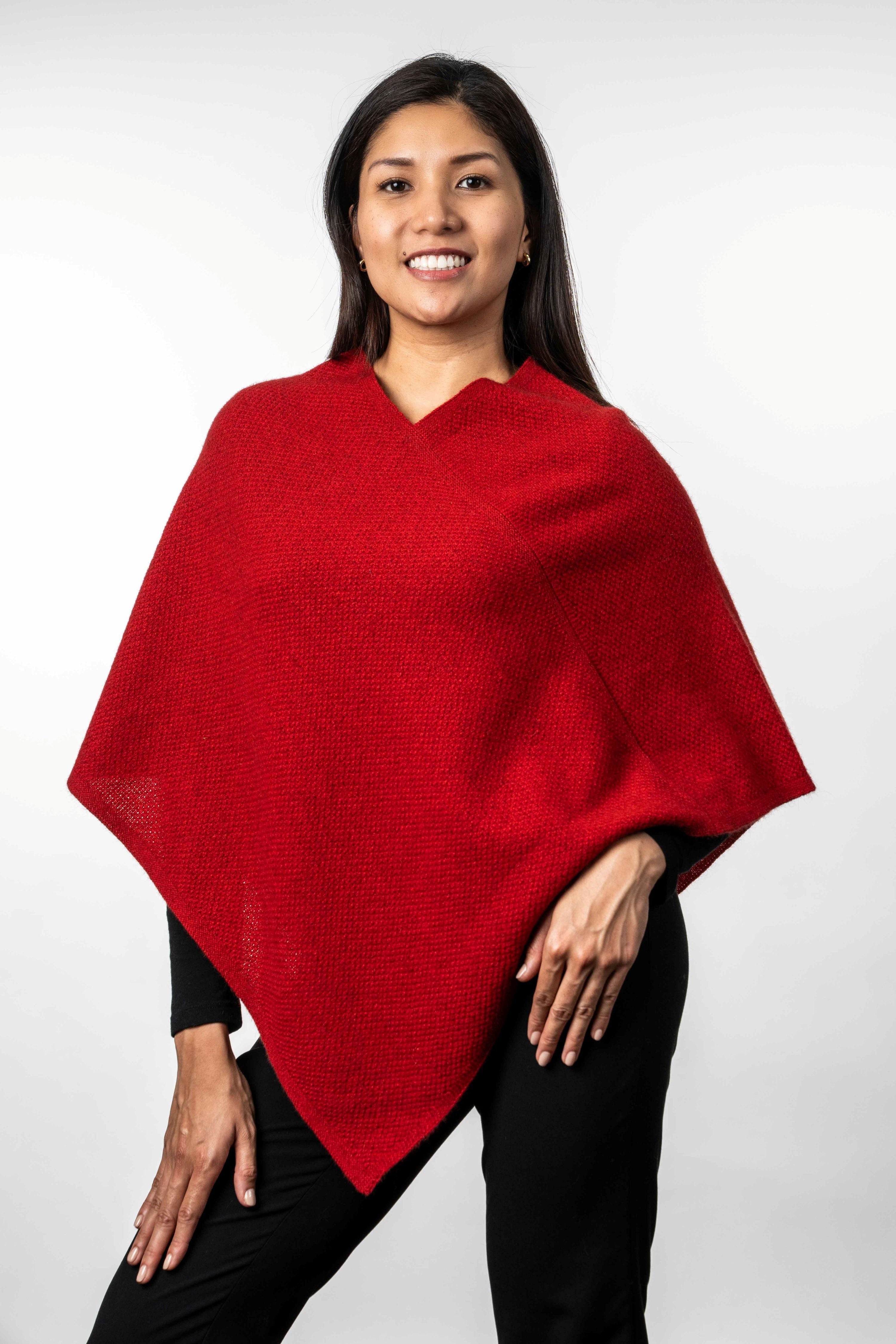 Moss Stitch Possum Merino Poncho - Trilogy Main image