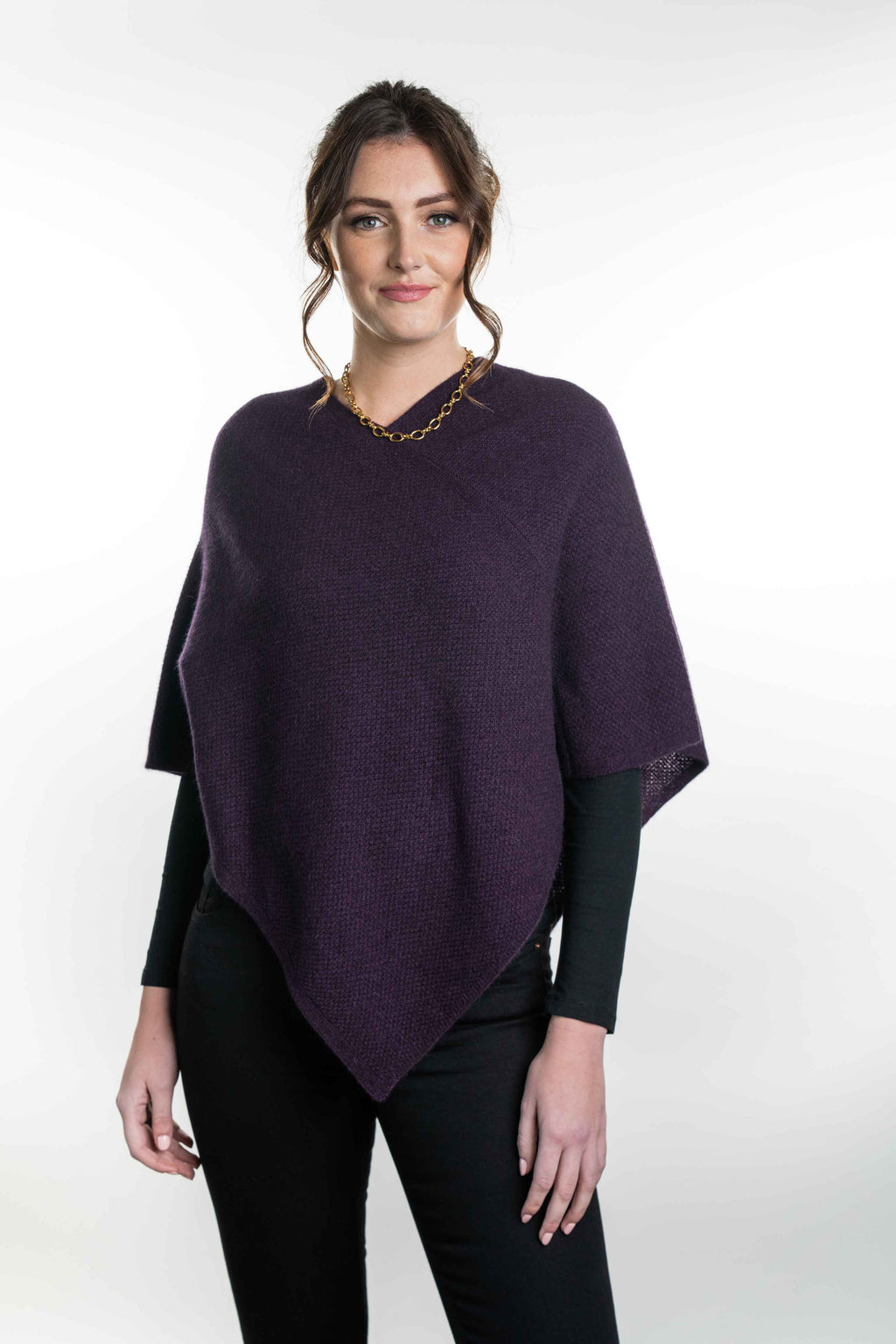 Moss Stitch Possum Merino Poncho - Trilogy