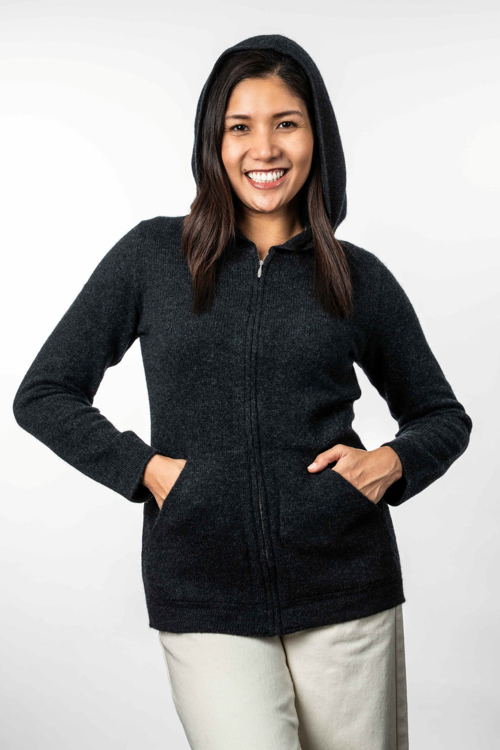 Hooded Possum Merino Zip Jacket