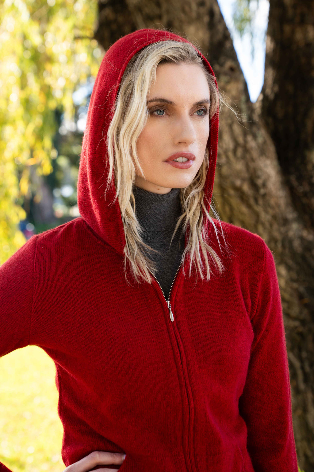 Hooded Possum Merino Zip Jacket