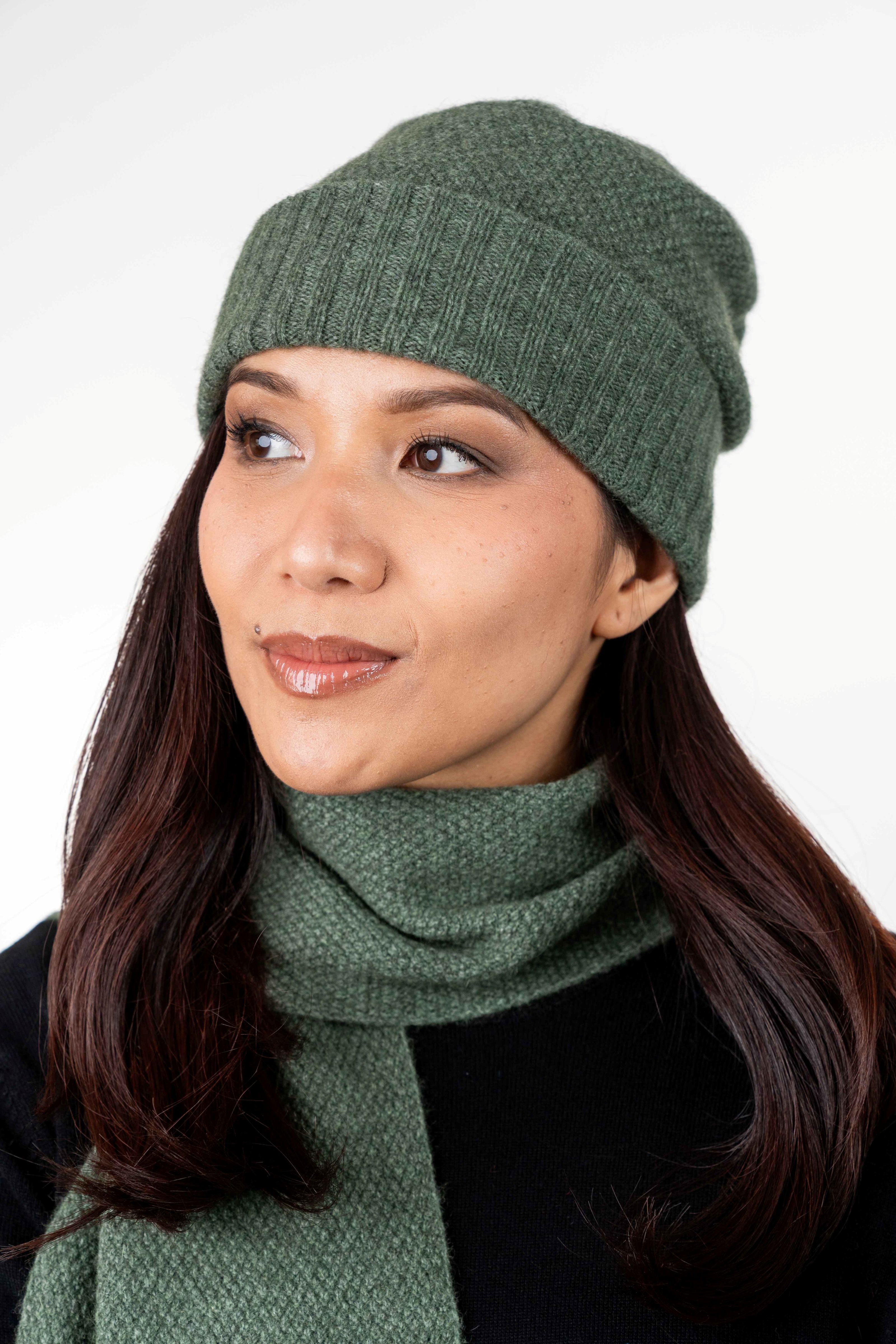 Moss Stitch Possum Merino Beanie Main image