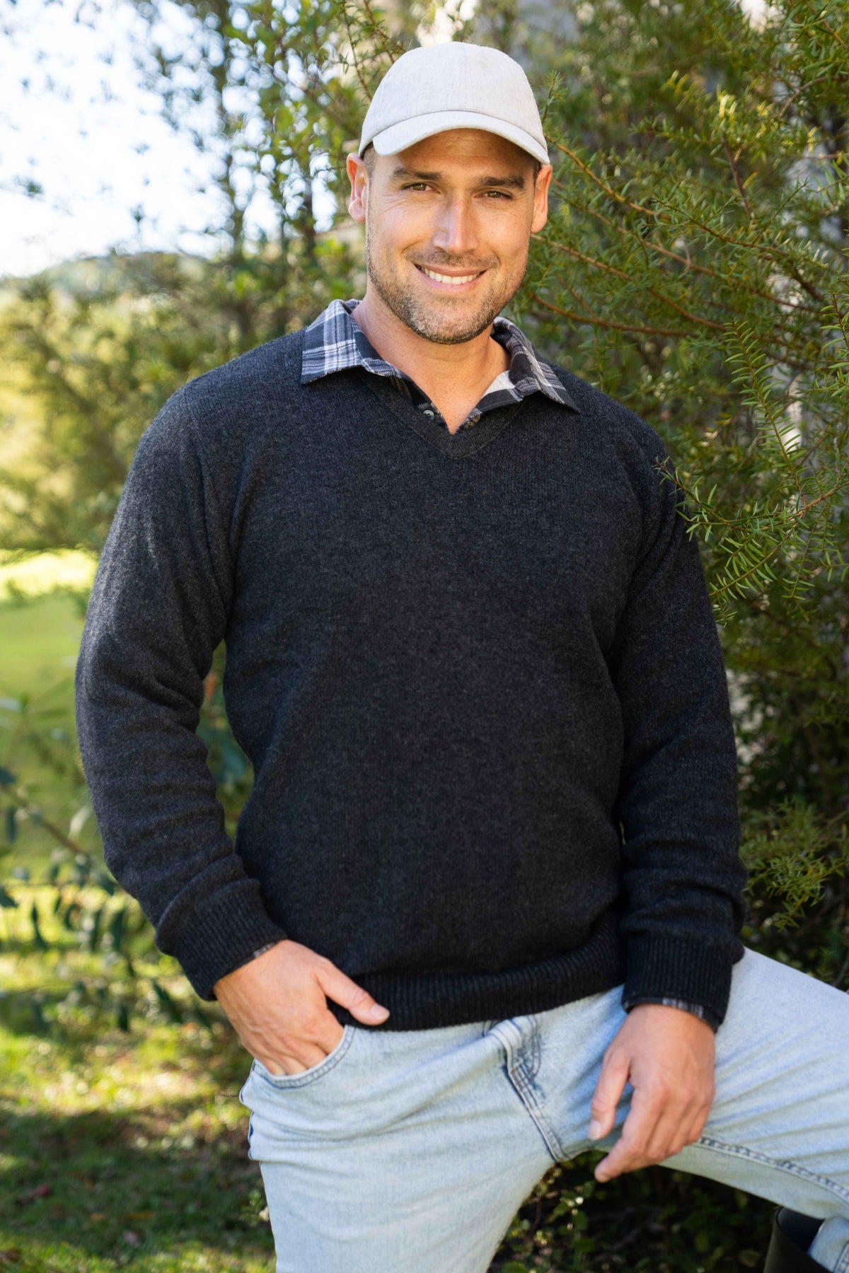 V Neck Possum Merino Jumper Main image