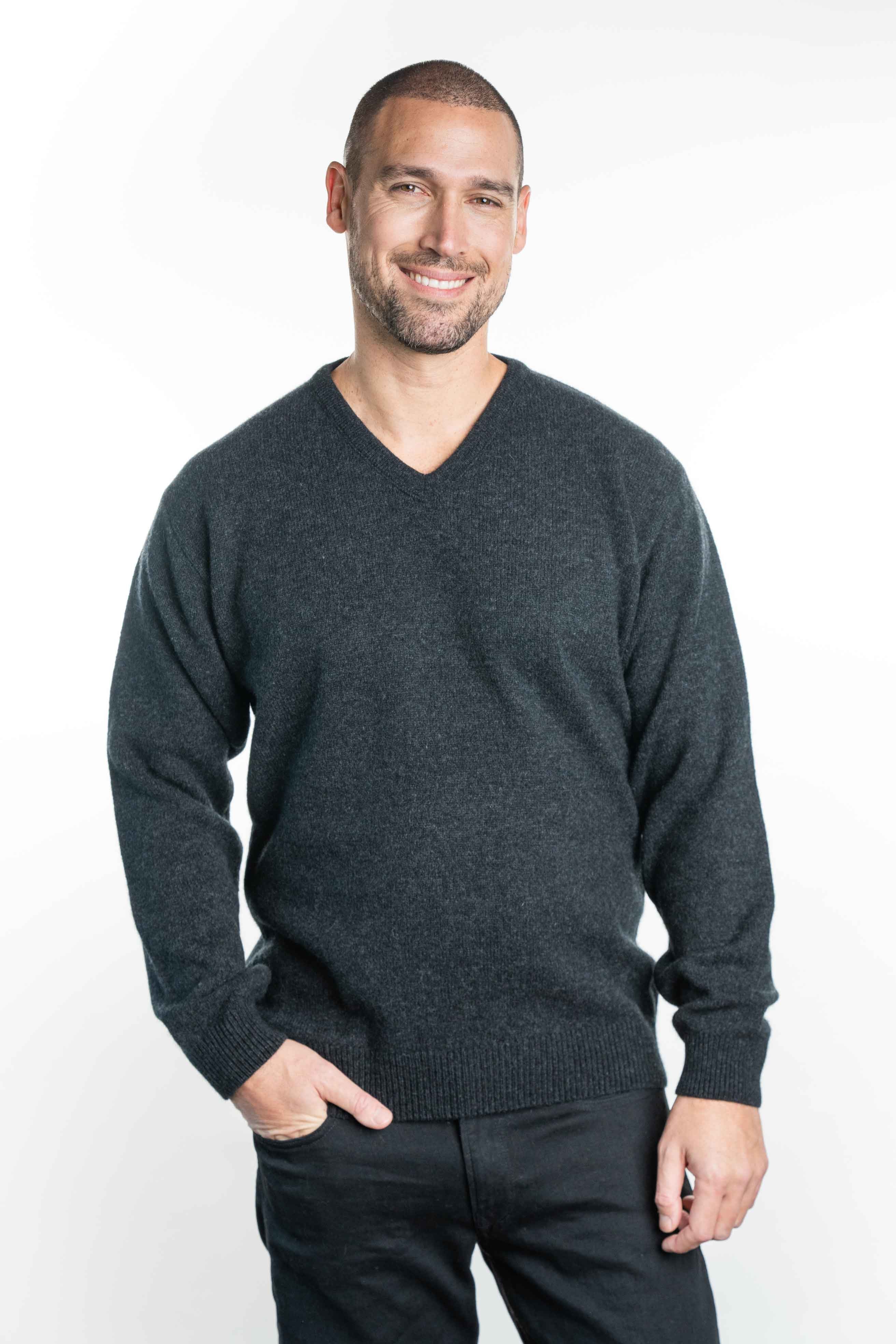 V Neck Possum Merino Jumper Secondary image