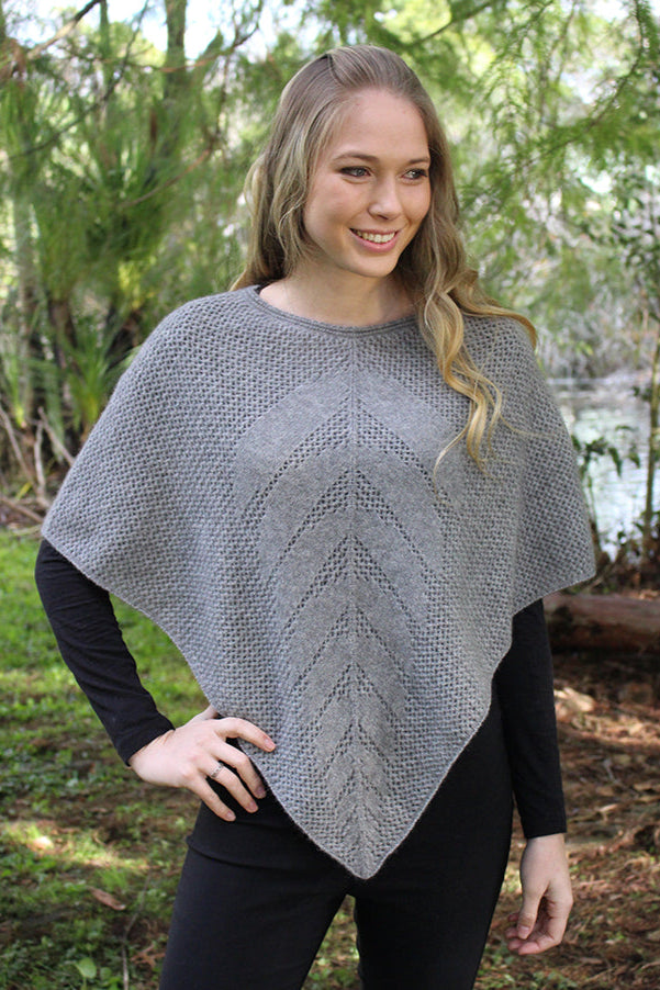 Lace Stitch Possum Merino Poncho