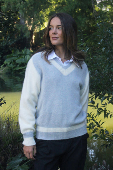 Varsity Alpaca Sweater - Dove Main image