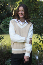 Varsity Alpaca Sweater - Honey