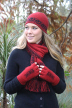 Koru Motif Skull Possum Merino Beanie