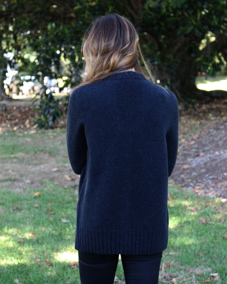 Alpaca Wool Plain Cardigan - Lothlorian Knitwear