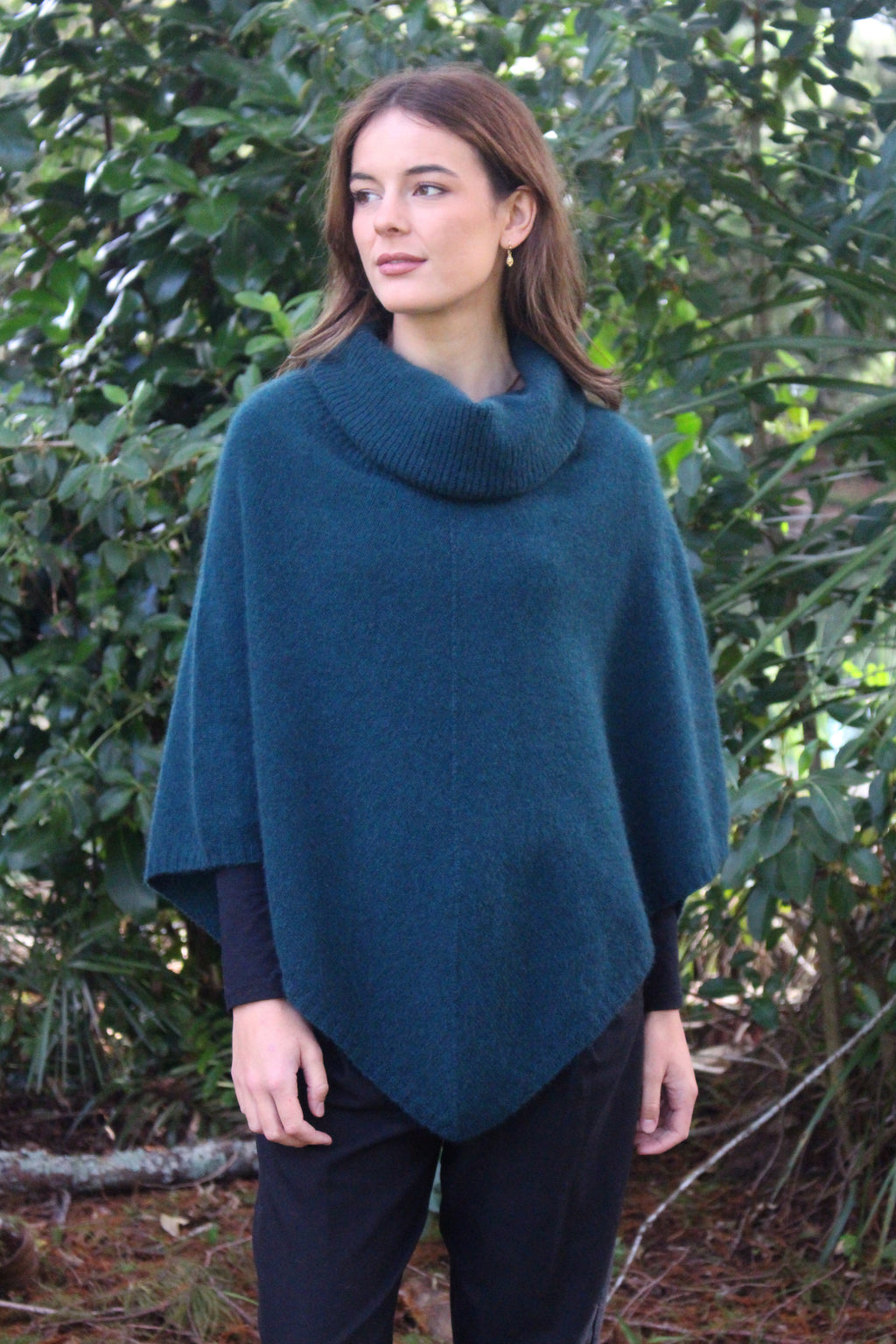 Cowl Neck Possum Merino Poncho